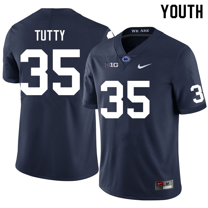 Youth #35 Jace Tutty Penn State Nittany Lions College Football Jerseys Sale-Navy
